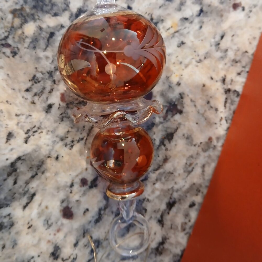 Hand Blown Vintage Egyptian Glass Christmas Ornament